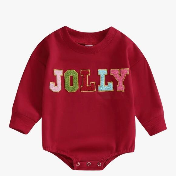 NWOT Jolly Chenille Letter Long Sleeve Onesie 12–18 Months - Picture 1 of 6